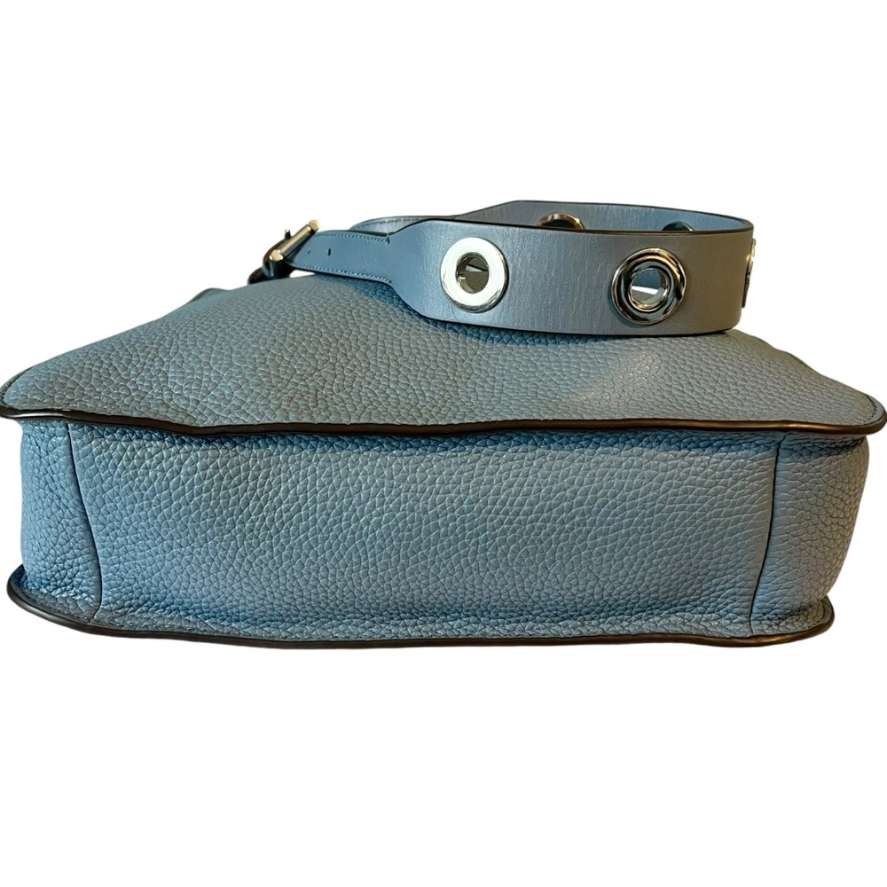 Michael Kors Sullivan Pebbled Leather Crossbody Messenger Bag Slate Blue 11" W - Picture 8 of 13